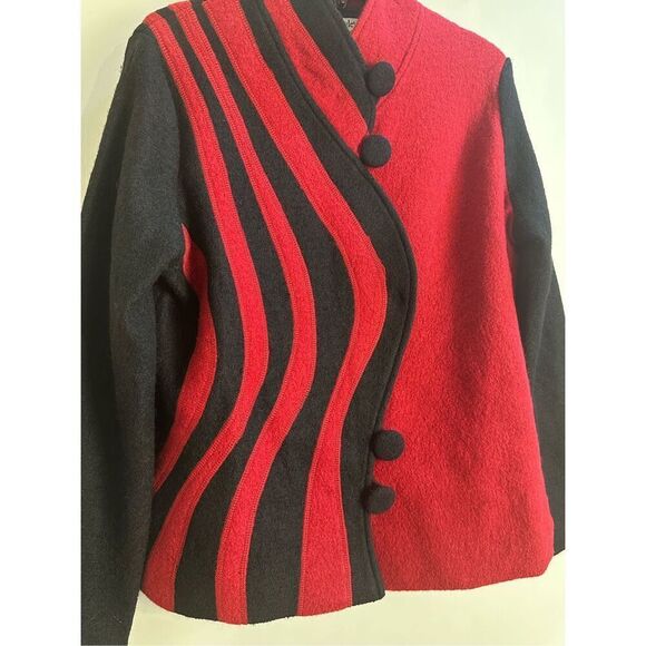 North Style EUC size M red / black wool jacket vintage - Picture 3 of 10